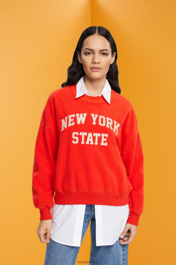 puloverji in puloverji s kapuco sl Esprit ženske teddy borg pulover študentski pulover rdeča 6X446323