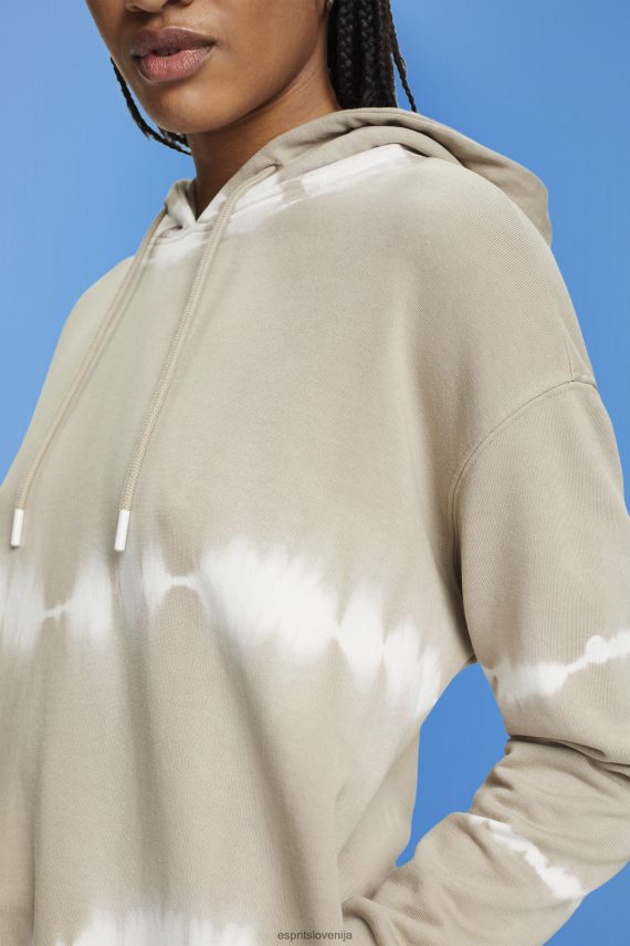 puloverji in puloverji s kapuco sl Esprit ženske tie dye pulover s kapuco prašno zelena 6X446296