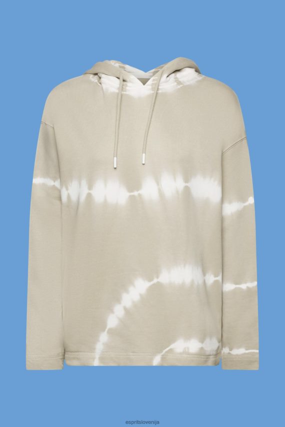puloverji in puloverji s kapuco sl Esprit ženske tie dye pulover s kapuco prašno zelena 6X446296