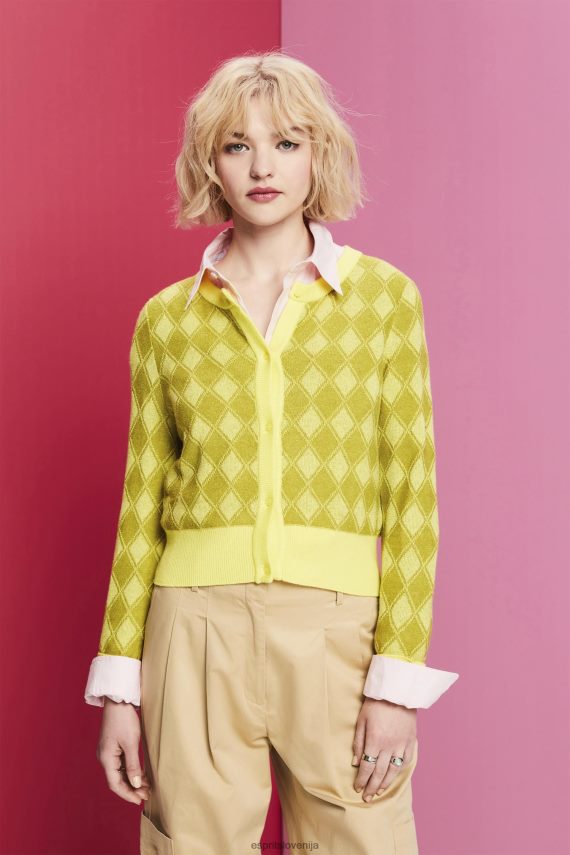 puloverji sl Esprit ženske jopica argyle bela 6X44685