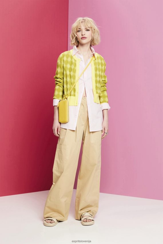 puloverji sl Esprit ženske jopica argyle bela 6X44685