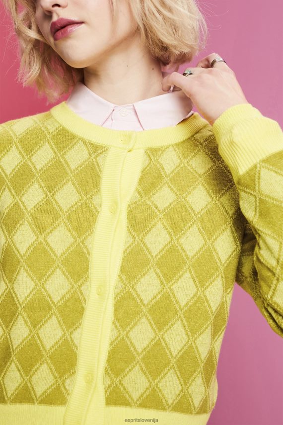 puloverji sl Esprit ženske jopica argyle bela 6X44685
