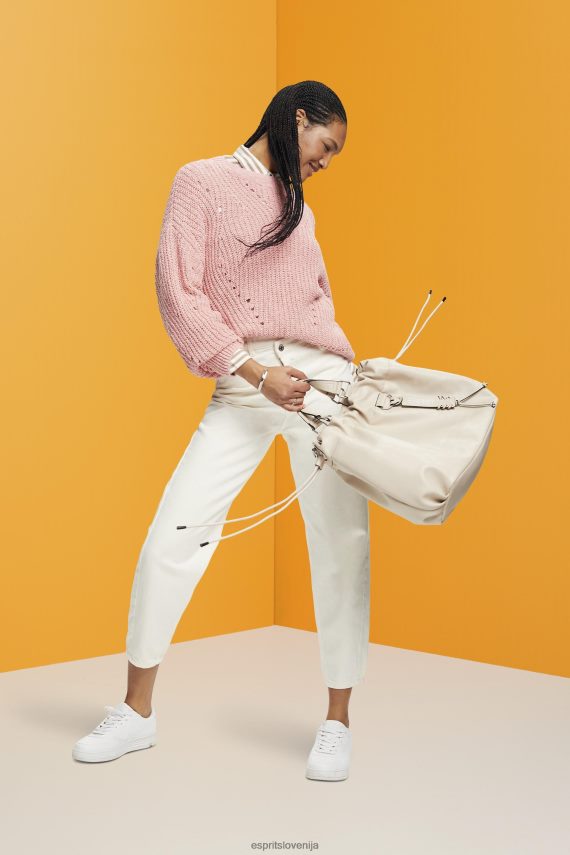 puloverji sl Esprit ženske kabelski pleteni skakalec roza 6X446273