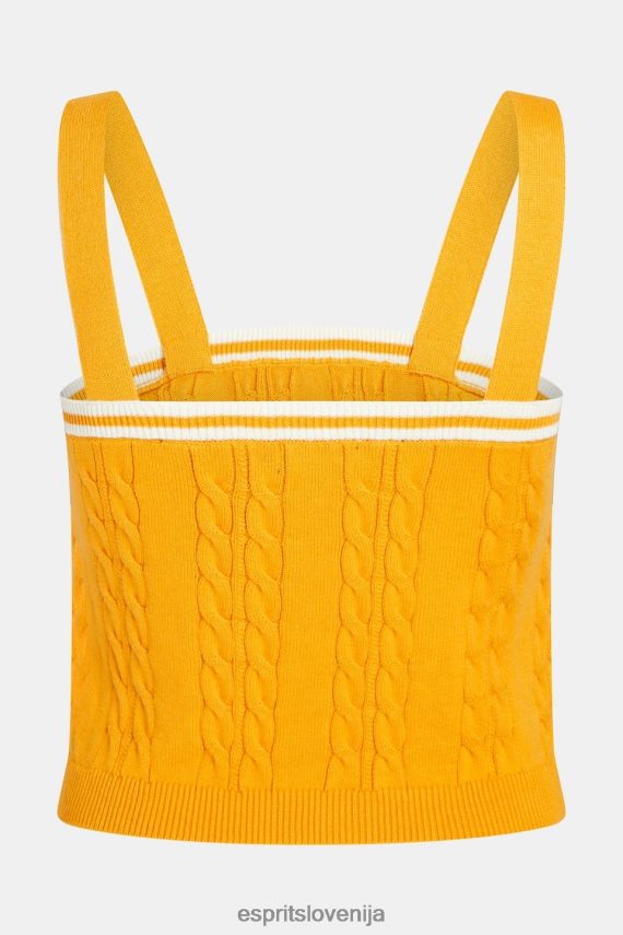 puloverji sl Esprit ženske kabelski pulover z logotipom delfina rumena 6X446411