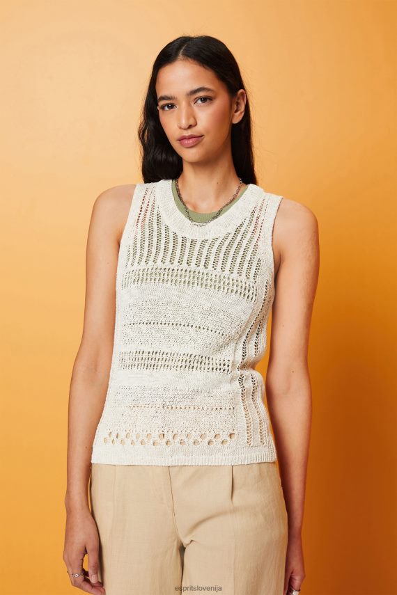 puloverji sl Esprit ženske muline pulover brez rokavov, mešanica bombaža led 6X446107