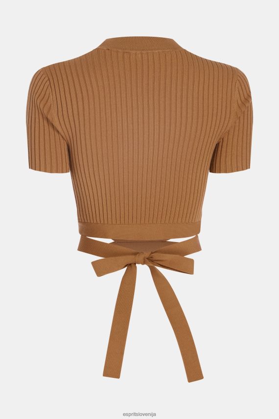 puloverji sl Esprit ženske naguban vrh rjav 6X446375