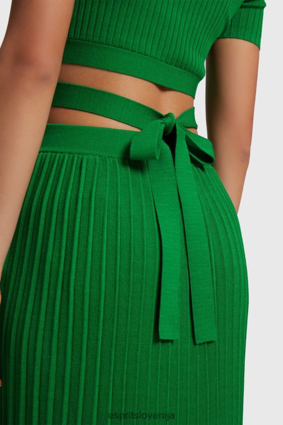 puloverji sl Esprit ženske naguban vrh zelena 6X446377