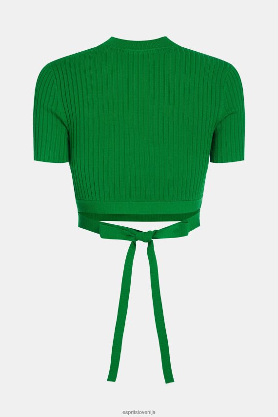 puloverji sl Esprit ženske naguban vrh zelena 6X446377