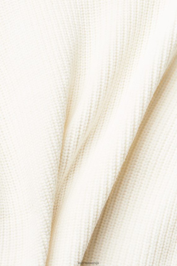 puloverji sl Esprit ženske pleten pulover s kapuco umazano bela 6X446563