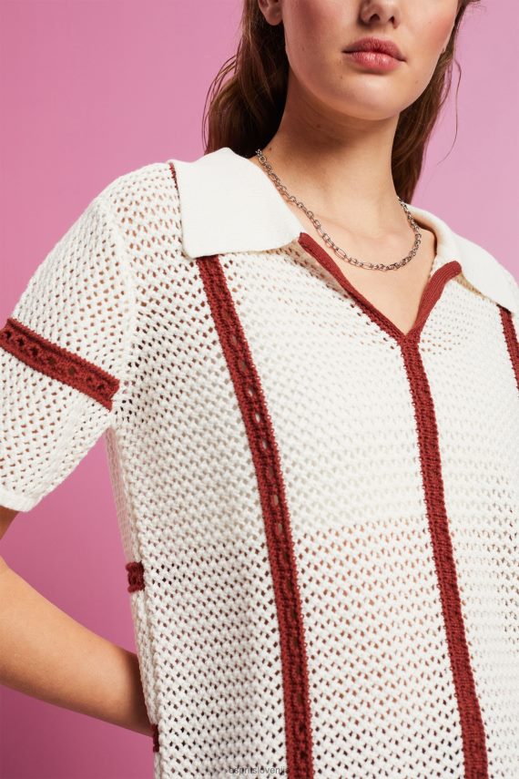 puloverji sl Esprit ženske polo pulover s kratkimi rokavi led 6X446105