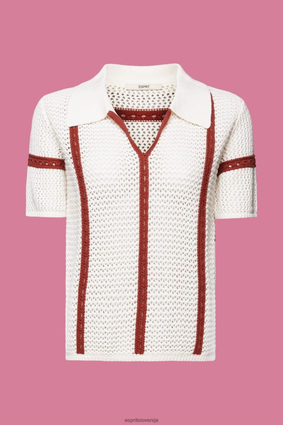 puloverji sl Esprit ženske polo pulover s kratkimi rokavi led 6X446105