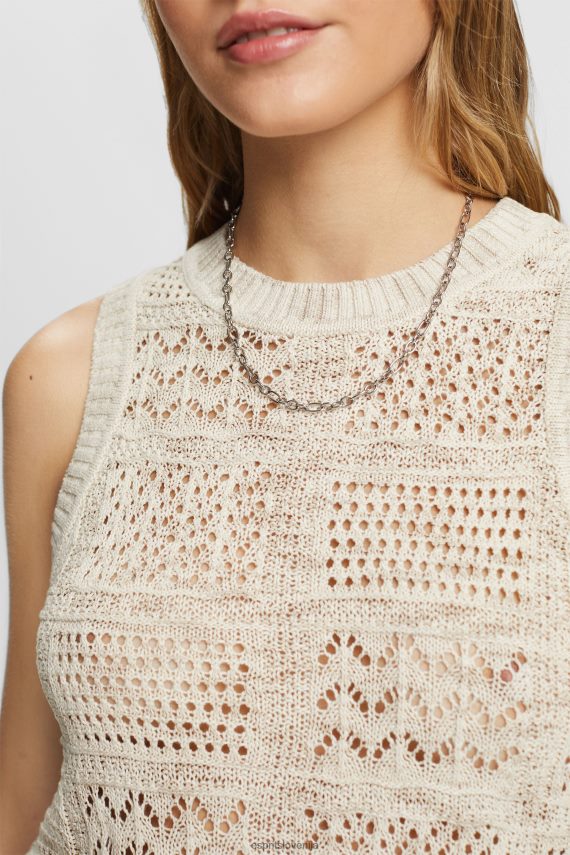 puloverji sl Esprit ženske pulover brez rokavov pesek 6X4467