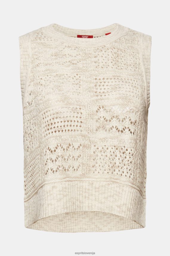 puloverji sl Esprit ženske pulover brez rokavov pesek 6X4467