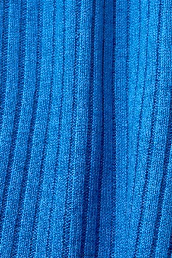 puloverji sl Esprit ženske rebrast pulover brez rokavov, mešanica lanu svetlo modra 6X446109