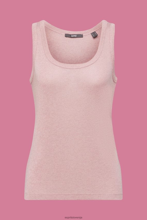 rezervoar sl Esprit ženske bleščeč top brez rokavov rdečilo 6X446403