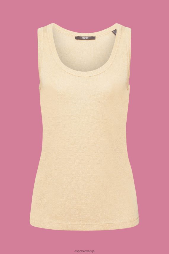 rezervoar sl Esprit ženske bleščeč top brez rokavov zlato 6X446404