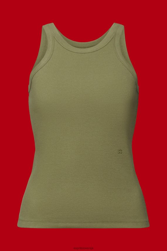 rezervoar sl Esprit ženske rebrast brezrokavnik olivno 6X446283