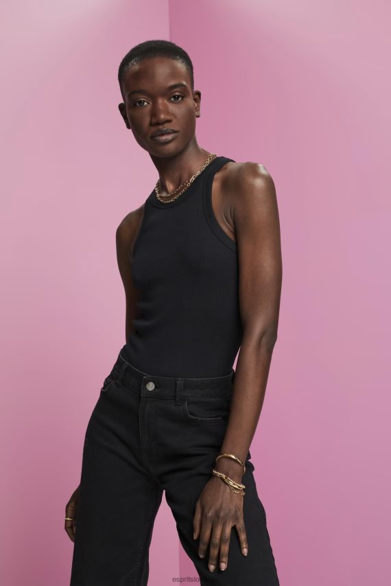 rezervoar sl Esprit ženske rebrast brezrokavnik Črna 6X446280