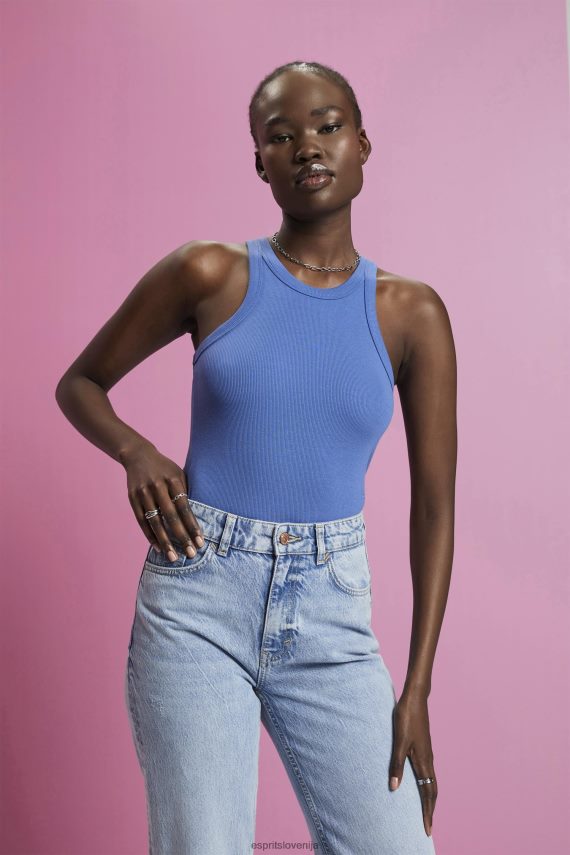 rezervoar sl Esprit ženske rebrast brezrokavnik sivo modra 6X446284