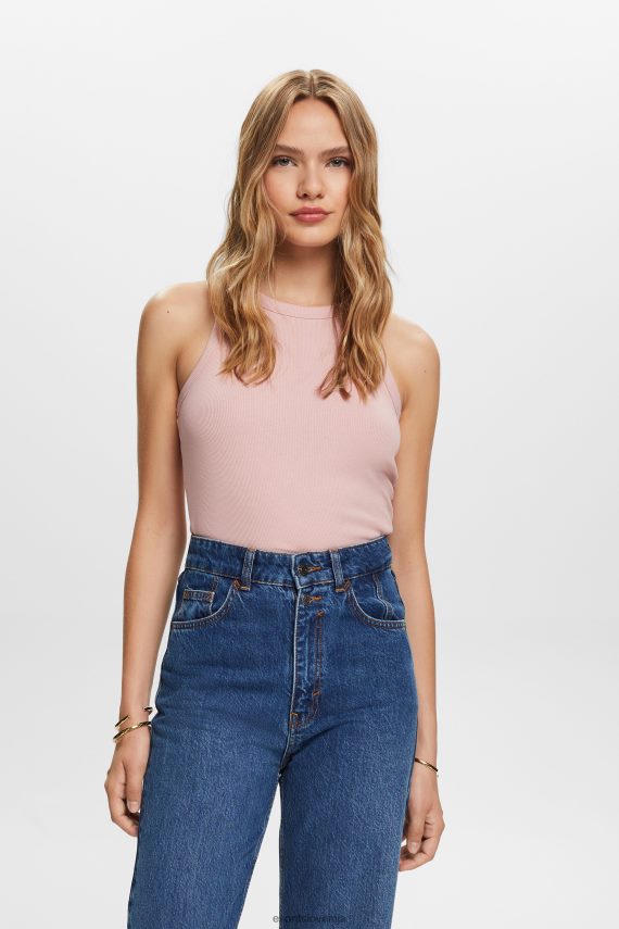 rezervoar sl Esprit ženske rebrast brezrokavnik stara roza 6X44614