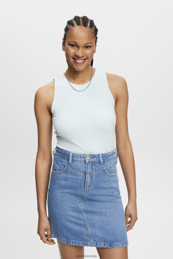 rezervoar sl Esprit ženske rebrast brezrokavnik svetlo vodno zelena 6X446303