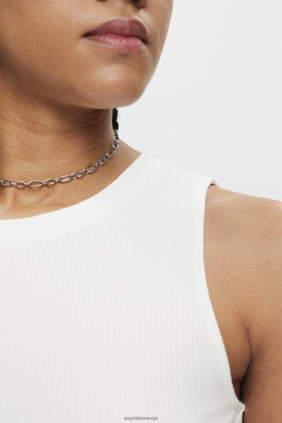 rezervoar sl Esprit ženske rebrast brezrokavnik umazano bela 6X446301