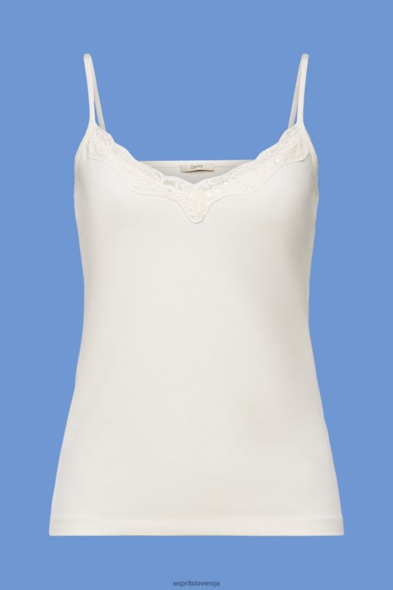 vrh sl Esprit ženske majica iz džersija s čipkasto obrobo led 6X446140