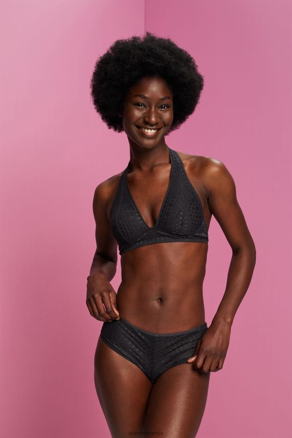 vrh sl Esprit ženske recikliran: mehak nedrček z ovratnikom in čipko antracit 6X44677