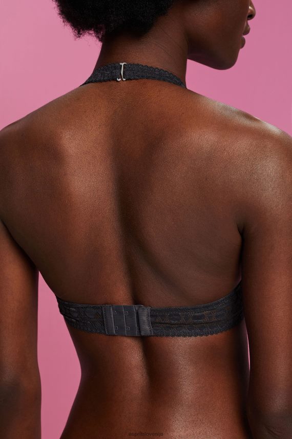 vrh sl Esprit ženske recikliran: mehak nedrček z ovratnikom in čipko antracit 6X44677