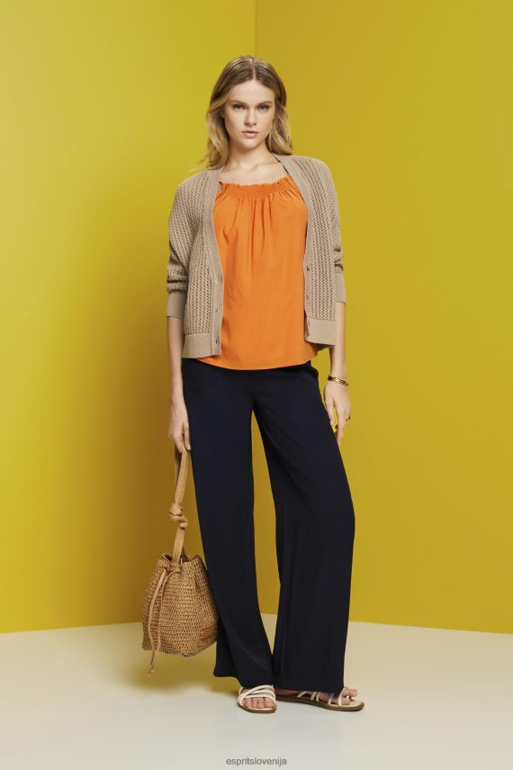 vrh sl Esprit ženske zgornji del kamisola s suknjičem, tencel oranžna 6X446199