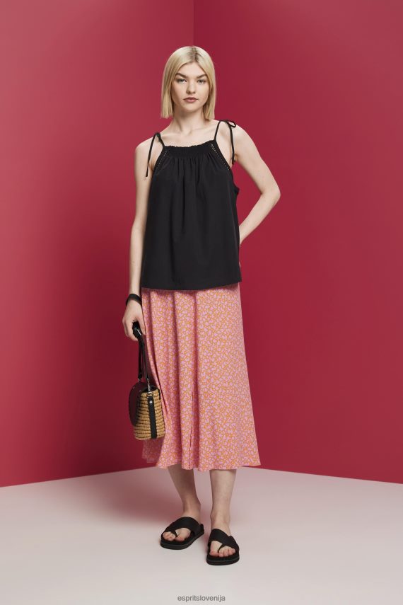 vrh sl Esprit ženske zgornji del kamisola s suknjičem, tencel Črna 6X446198