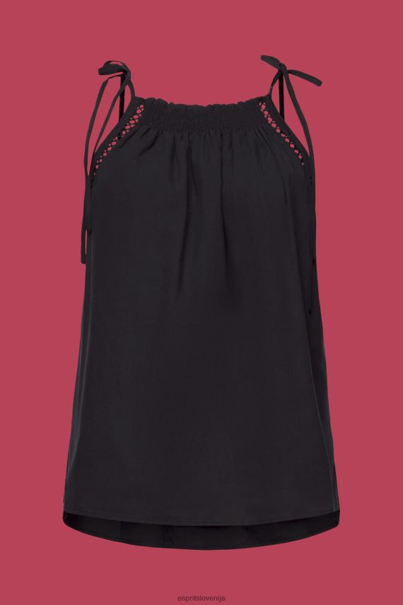 vrh sl Esprit ženske zgornji del kamisola s suknjičem, tencel Črna 6X446198