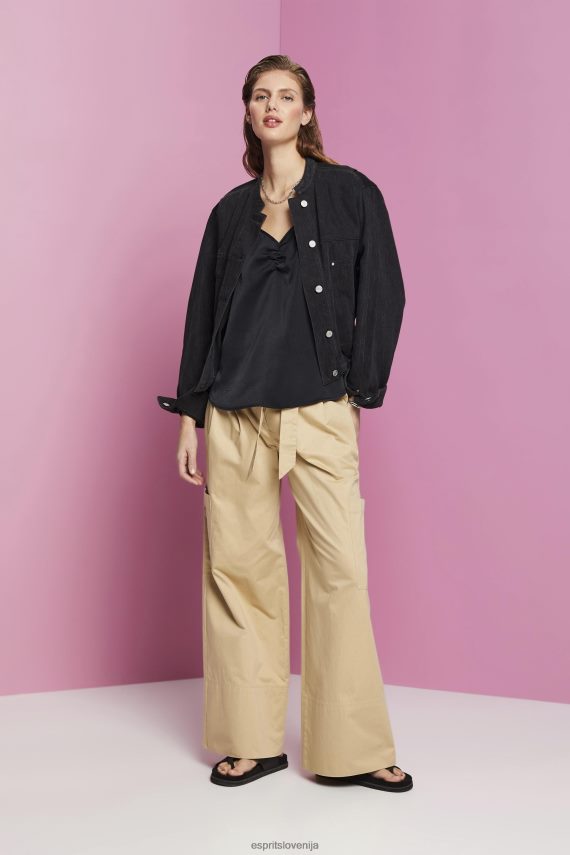 vrh sl Esprit ženske zgornji del s satenastimi naramnicami Črna 6X446354